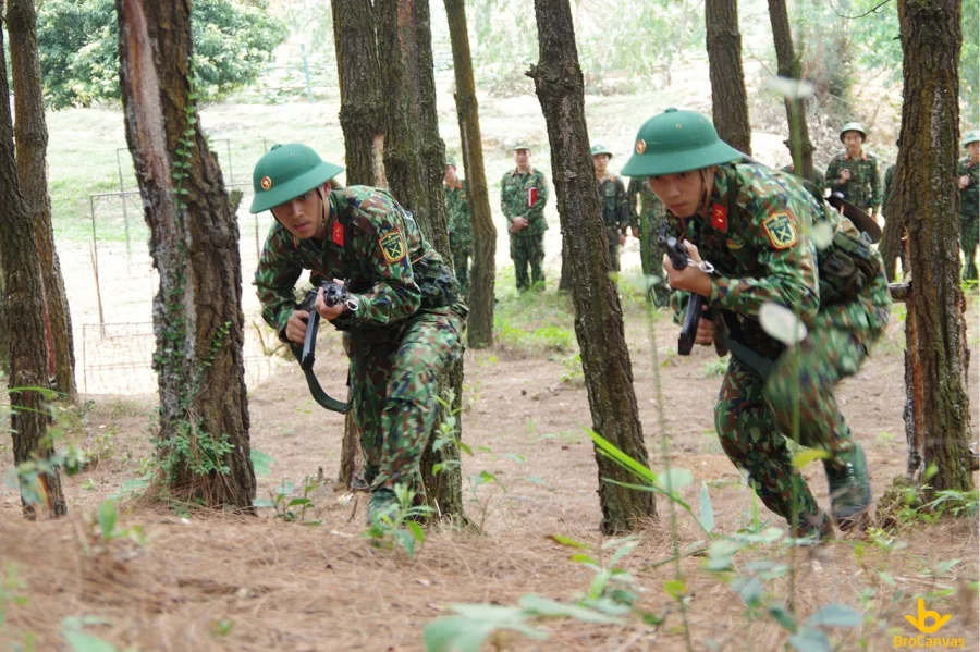 Hình ảnh bộ đội luyện tập ngoài thao trường