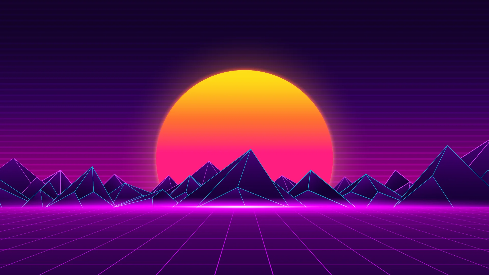 Hình nền máy tính 4k 1920x1080 synthwave