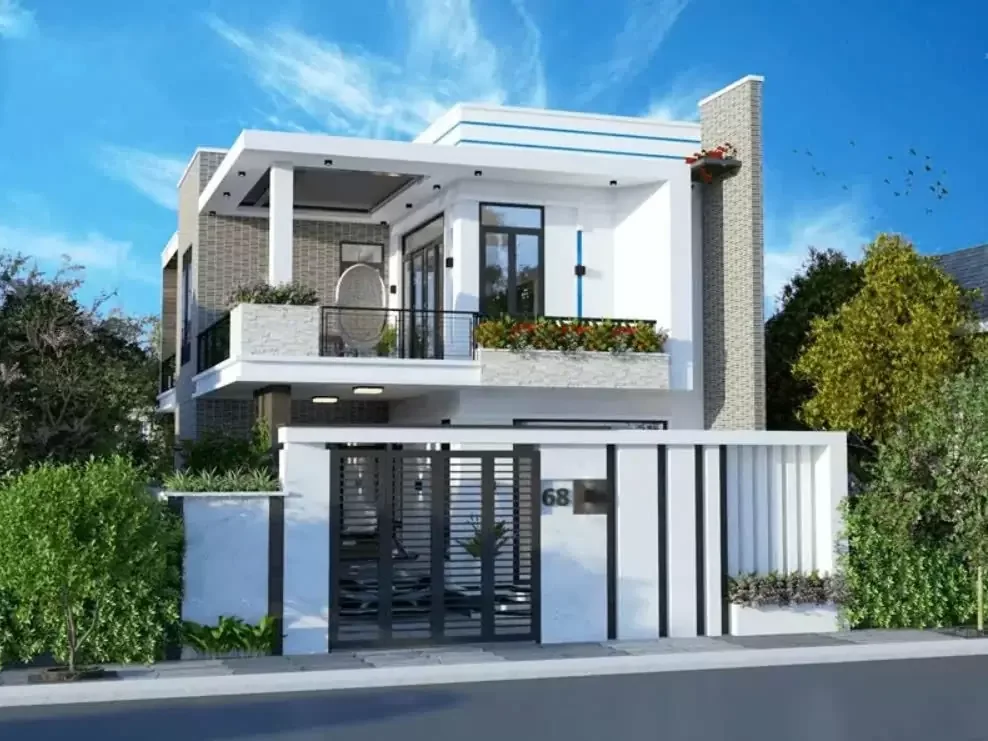 Mẫu nhà 2 tầng mái bằng dưới 1 tỷ