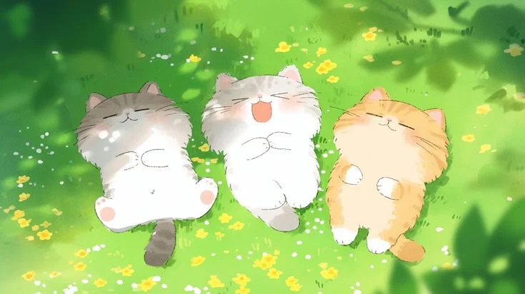 Hình nền vui vẻ 3 chú mèo con