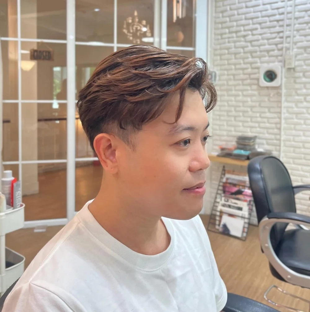 Kiểu tóc two block 5/5 chia ngôi giữa cân đối