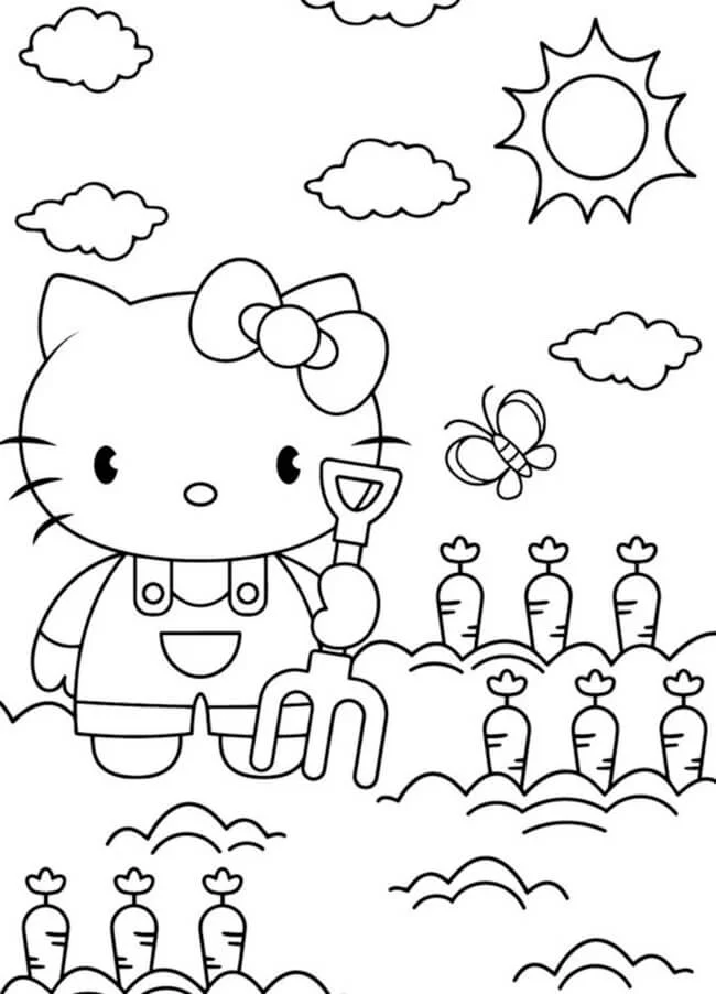50 Tranh Tô Màu Hello Kitty Dễ Thương, Vui Nhộn Cho Bé Sáng Tạo 2026