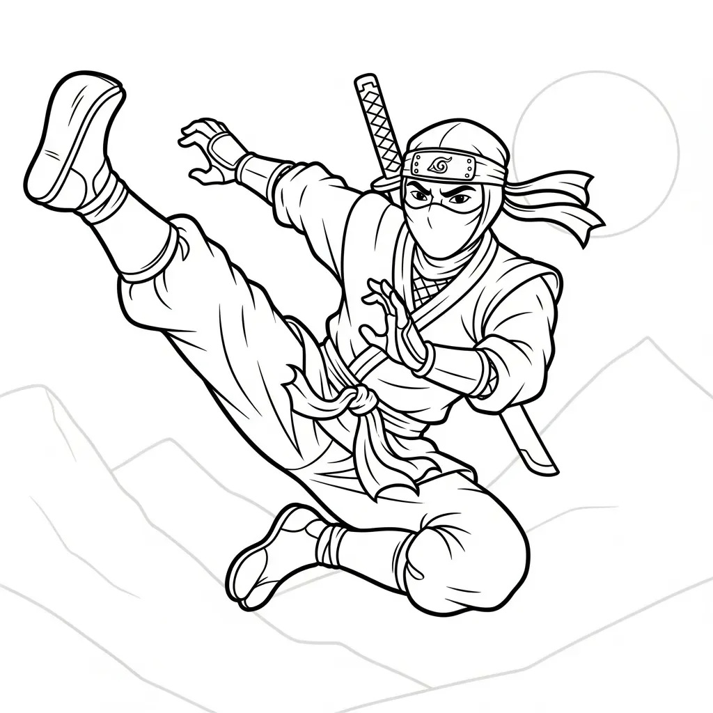 39 Tranh Tô Màu Ninja Ngầu Cầm Phi Tiêu In Miễn Phí