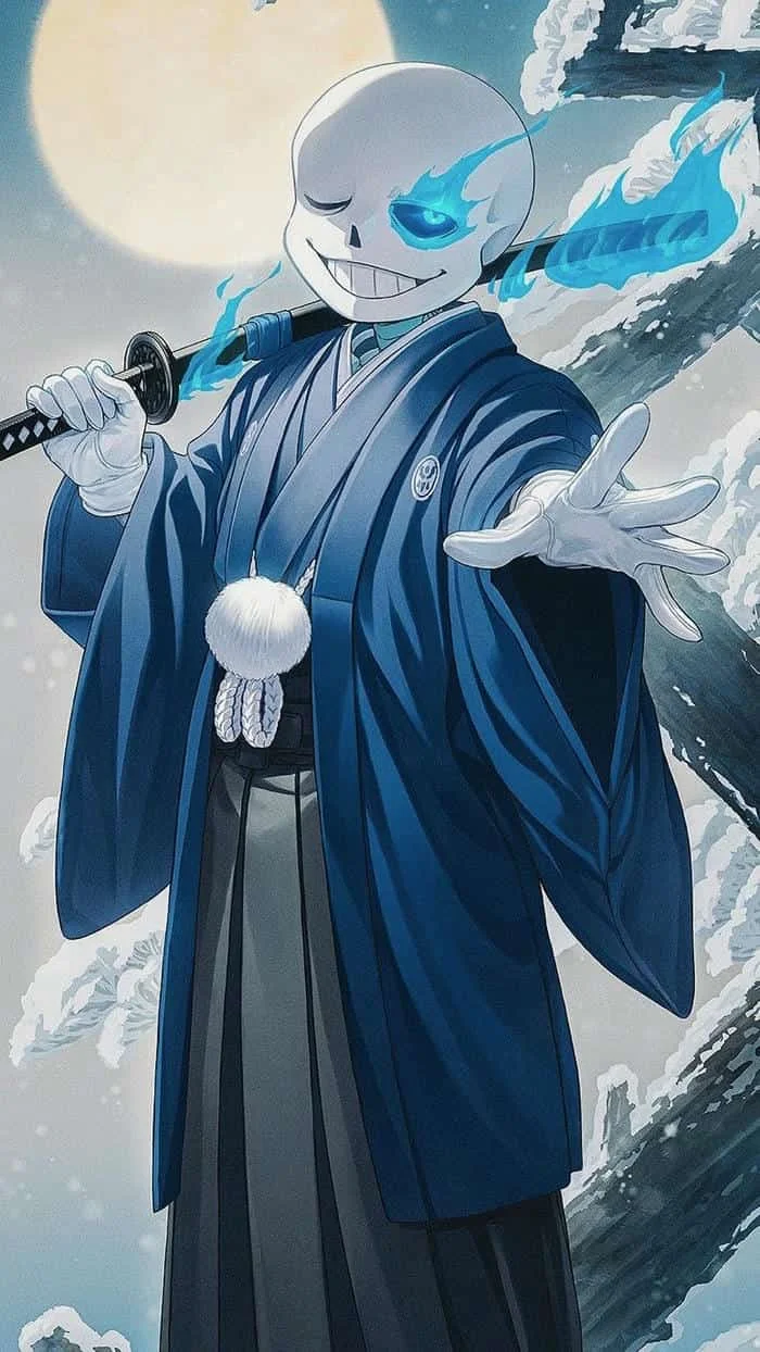 sans anime ánh mắt xanh