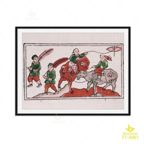 Tranh Mục Đồng Chăn Trâu Thả Diều TT-3061
