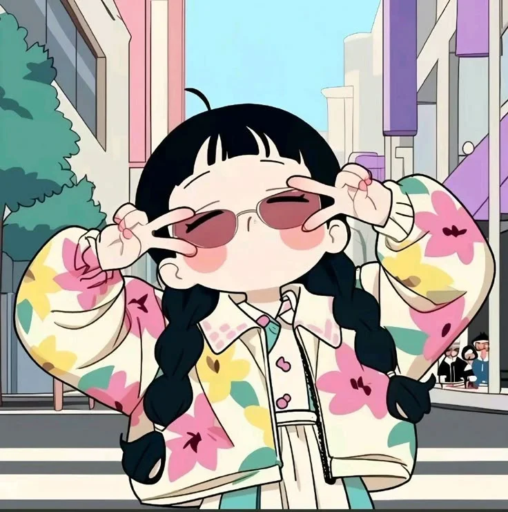 avt anime nữ đeo kính phong cách đường phố
