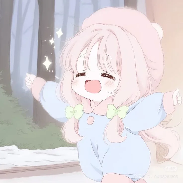 avt anime nữ hoạt hình dễ thương giữa trời tuyết