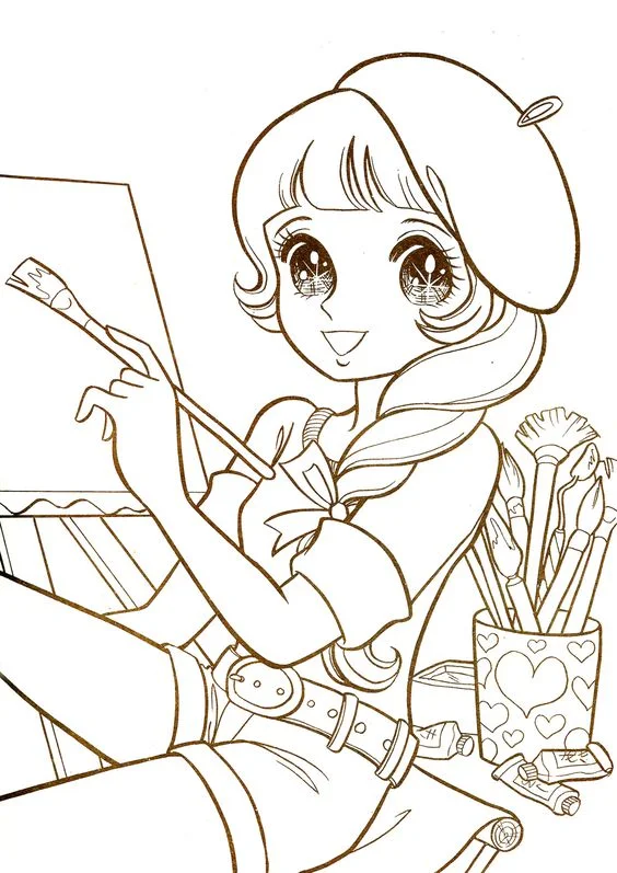 Tranh tô màu Anime 08 « in trực tiếp, có tô màu online