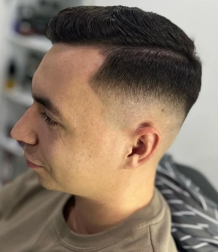 Side Part and Mid Fade