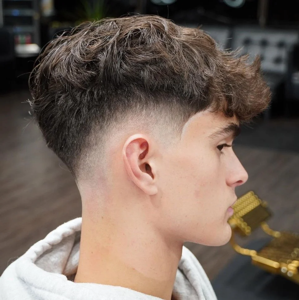 Wavy Quiff with Burst Fade