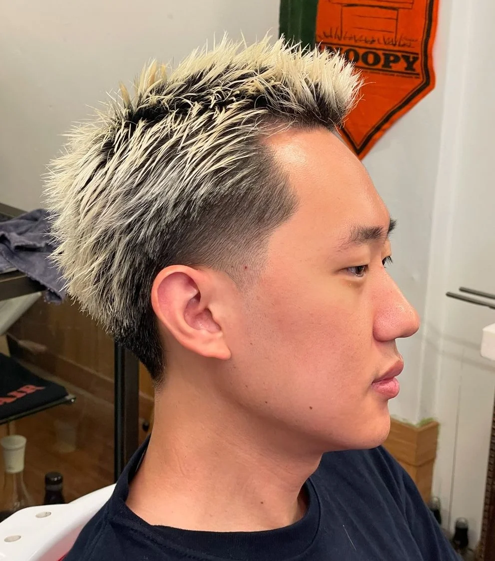Asian Men’s Bleached Spiky Cut